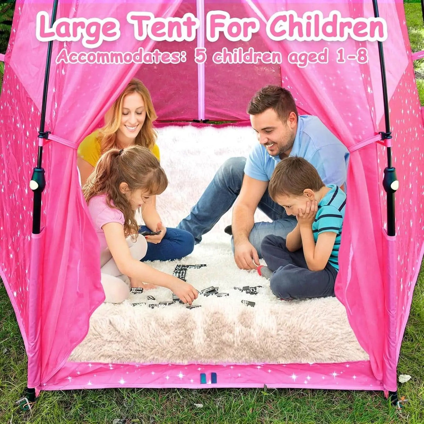 Kids Pop Up Play Tent 78x66 Inch Princess Castle Playhouse from PriceLows™