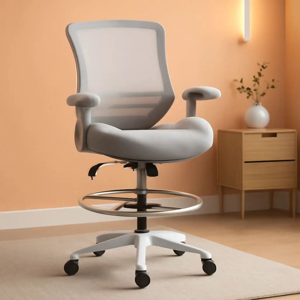 Ergonomic Drafting Chair 400Lb Capacity With Adjustable Foot Ring from PriceLows™