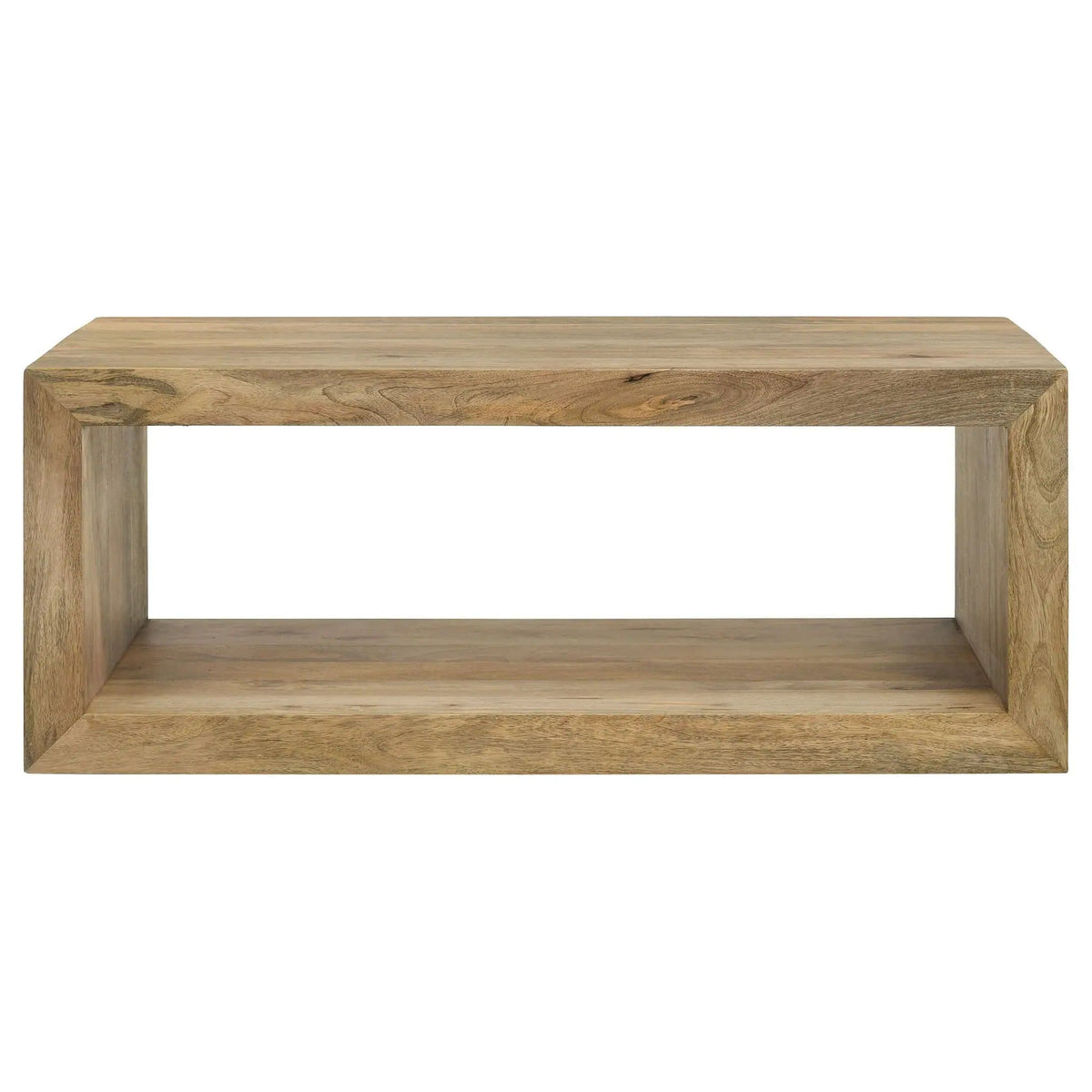 Benton Rectangular Solid Wood Coffee Table | 46 x 24 x 18 in | Mango Wood | Natural