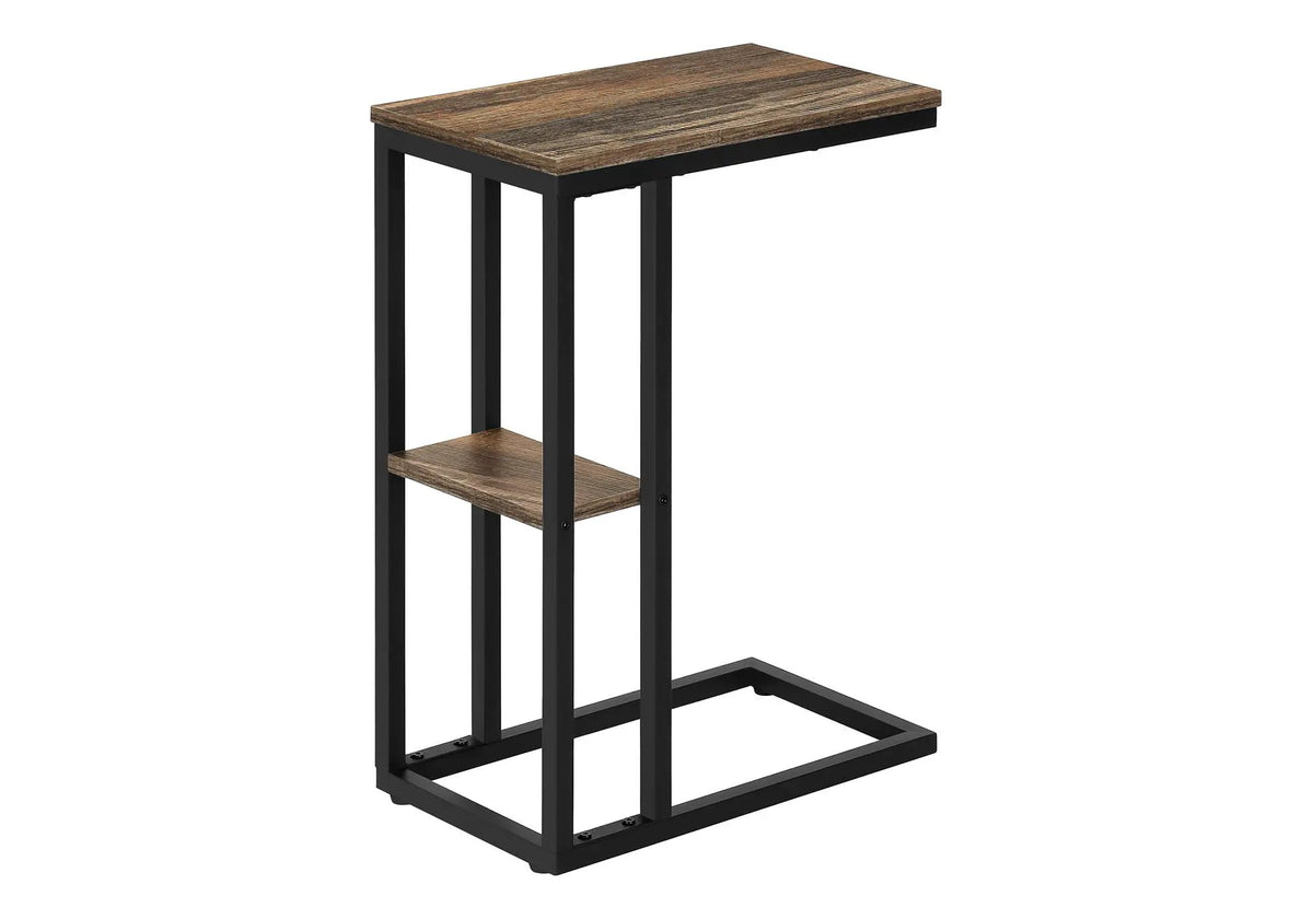 C-Shaped Accent Table | Slide-Under Base | Rectangular Tabletop | Sturdy And Lightweight