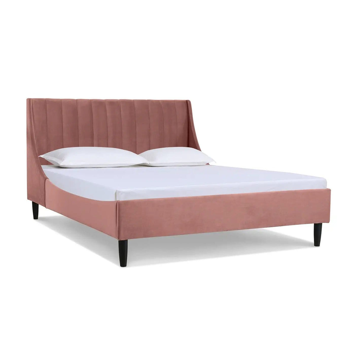 Aspen Vertical Tufted Modern Headboard Platform Bed Set | 8 Pieces | Fabric & Plywood | Bedroom