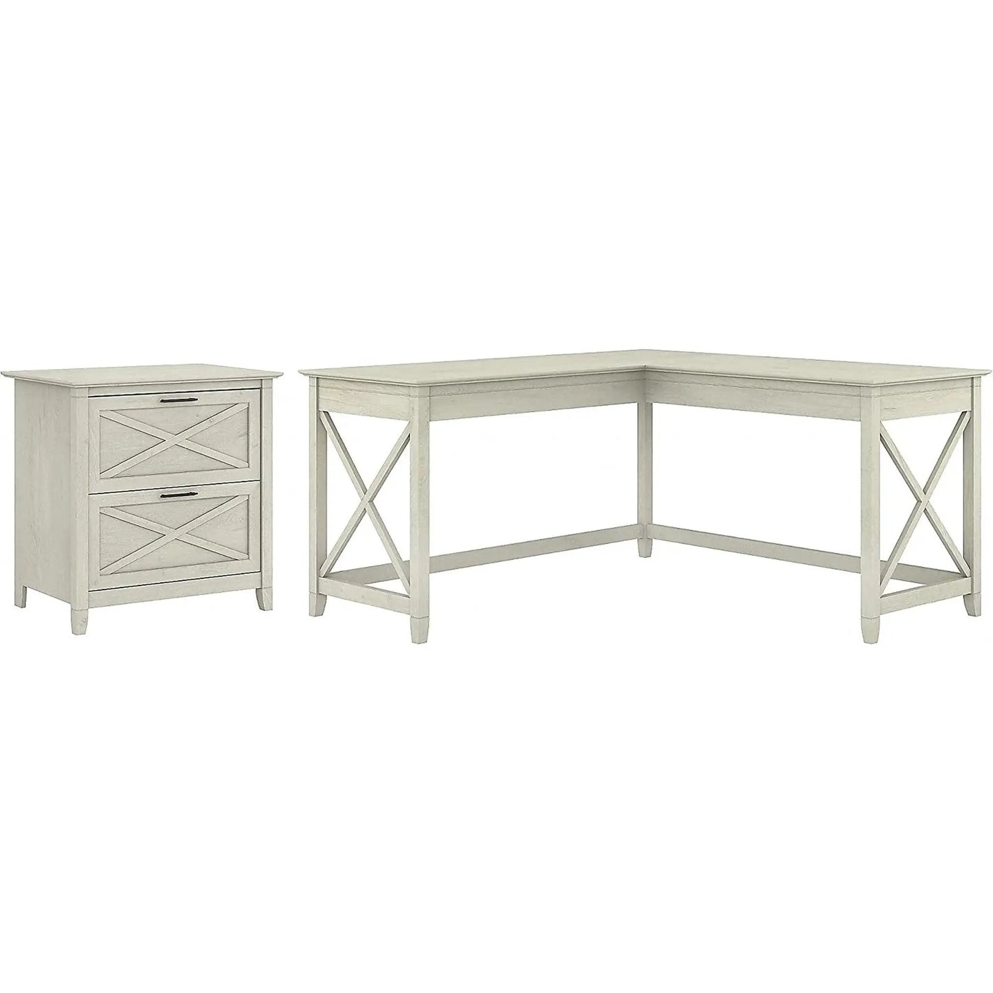 60W L Shaped Desk With Mobile File Cabinet For Home Office from PriceLows™