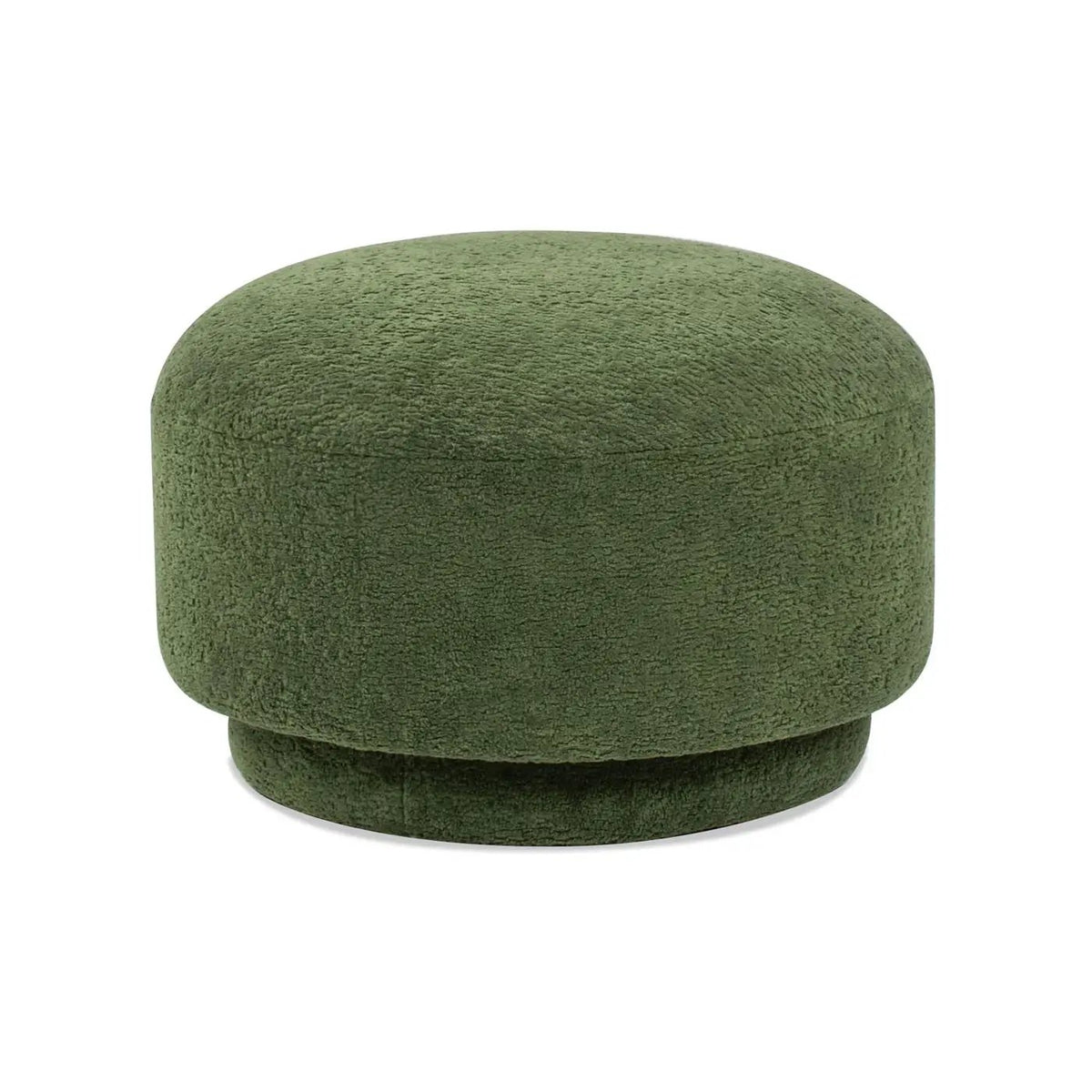 Fuji Mushroom Footstool Ottoman | Faux Shearling Upholstery | 15 Inch Diameter | Compact Size