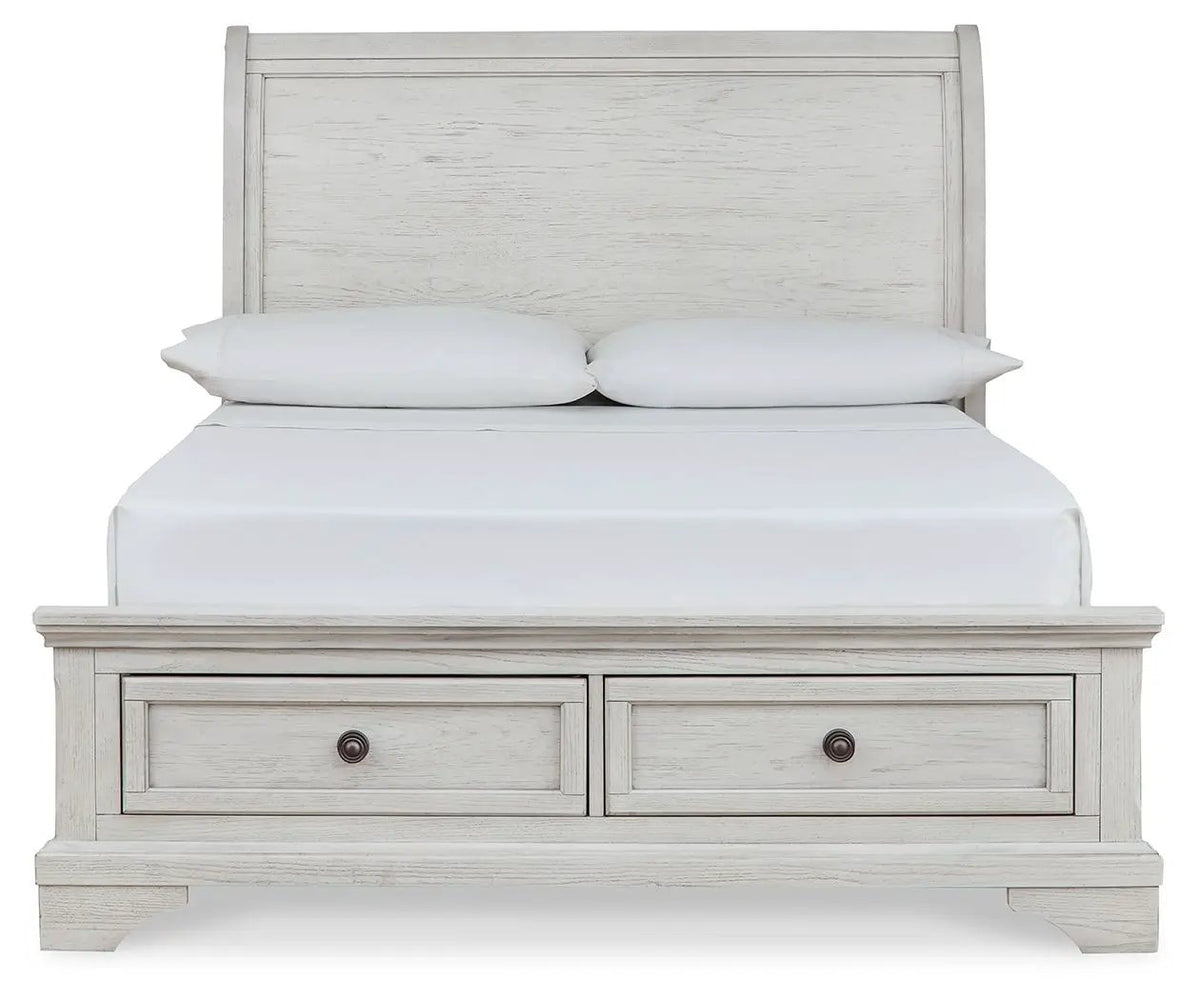 Robbinsdale Sleigh Storage Bed | Elegant Timeless Design | Bedroom Foundation | 85.25 Inch Length