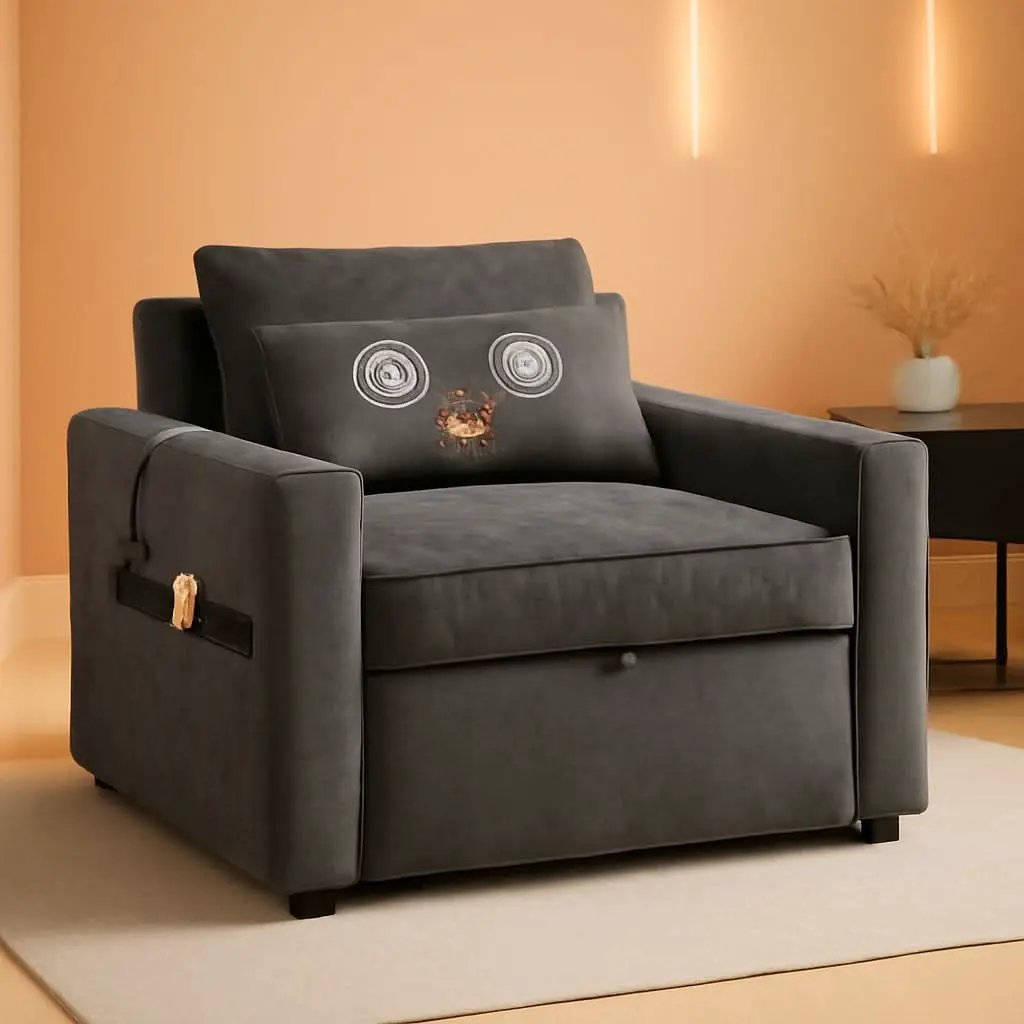 Light Grey Multifunctional Convertible Sofabed With Massage from PriceLows™