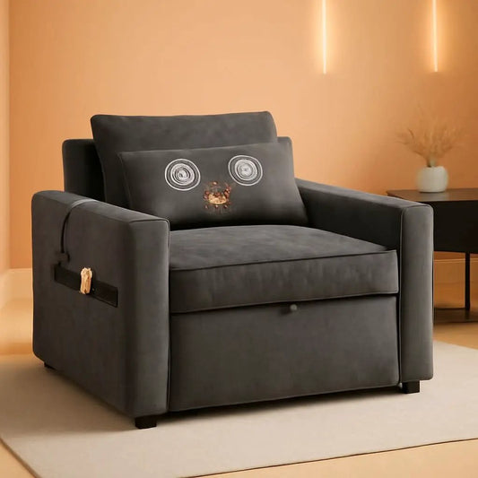 Light Grey Multifunctional Convertible Sofabed With Massage from PriceLows™