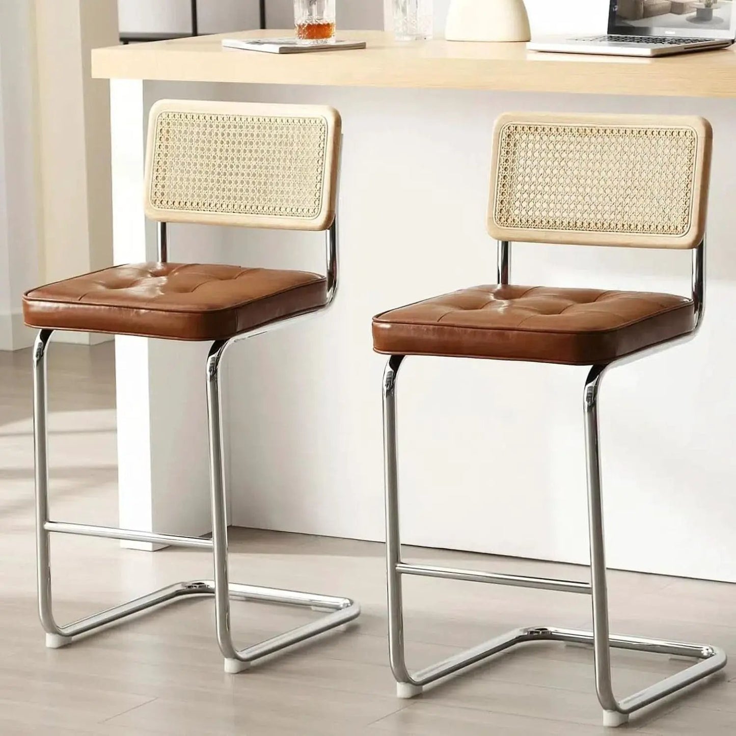 Modern Rattan Bar Stools Set of Two for Kitchens from PriceLows™