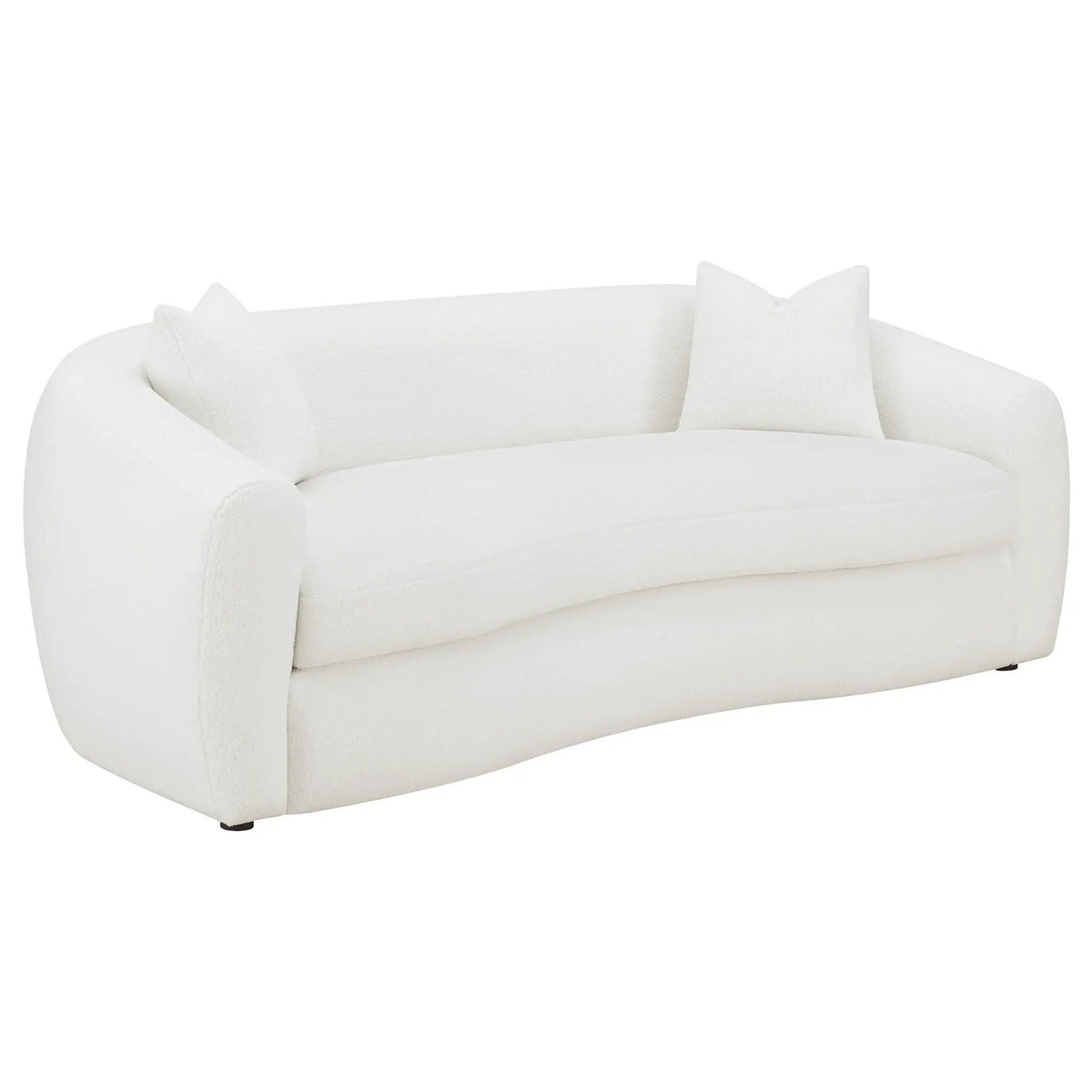 Isabella 3-piece Faux Sheepskin Upholstered Sofa Set | 3-Piece Set | Wood | Natural