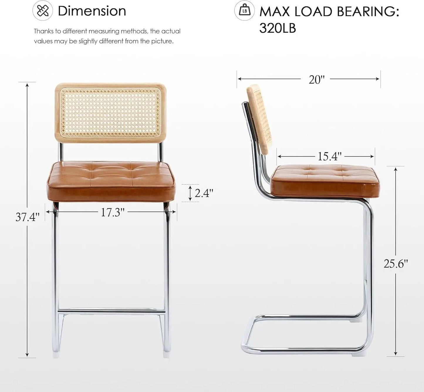 Modern Rattan Bar Stools Set of Two for Kitchens from PriceLows™