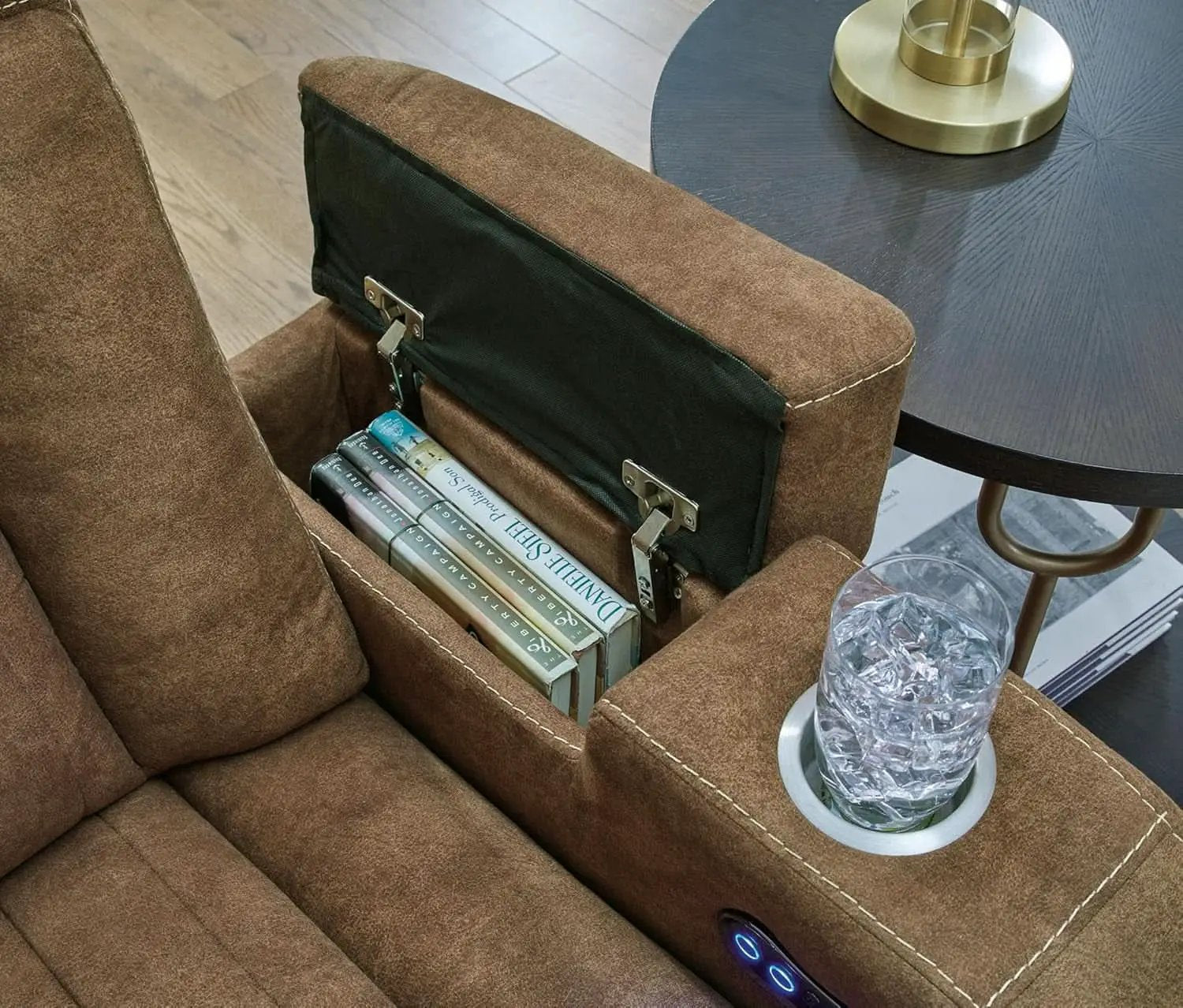 Wolfridge Dark Brown Power Recliner With USB Ports from PriceLows™