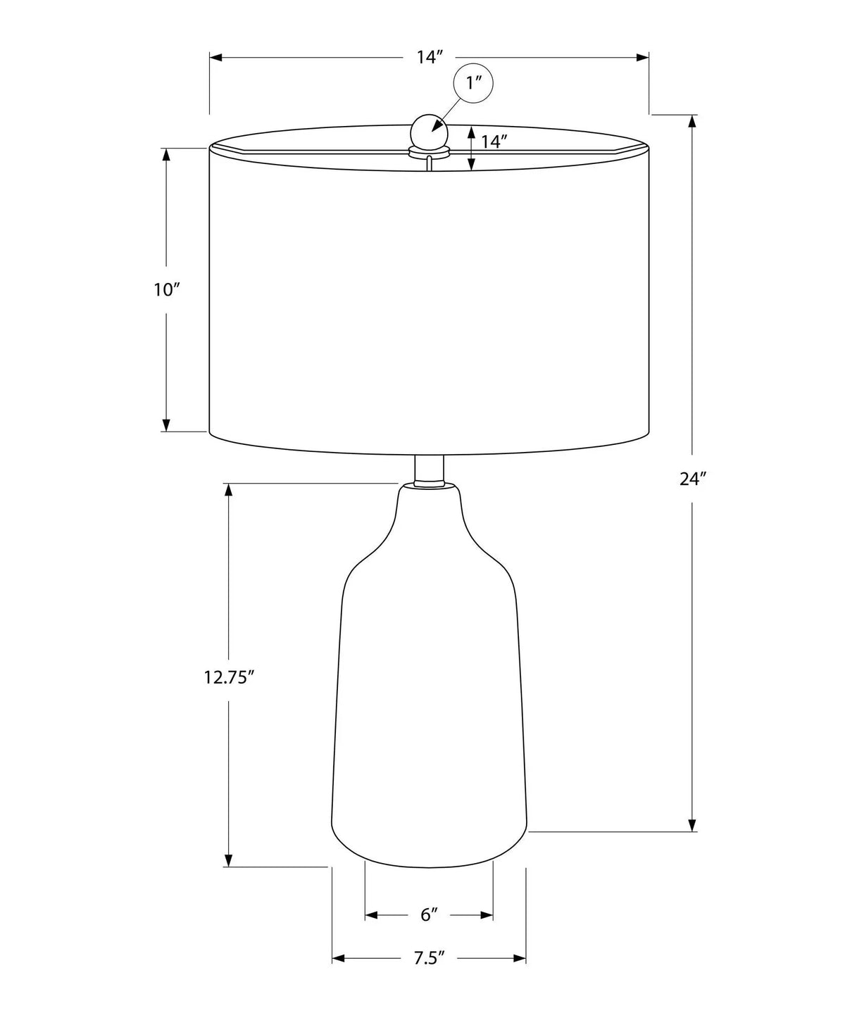 Concrete Table Lamp | Vintage Contemporary Design | 24 Inch Height | 3-Way Rotary Switch