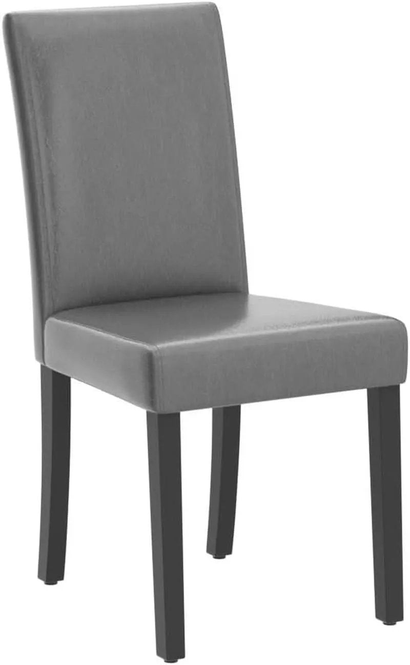Gray Faux Leather Dining Chairs Set Of 4 With Waterproof Surface from PriceLows™
