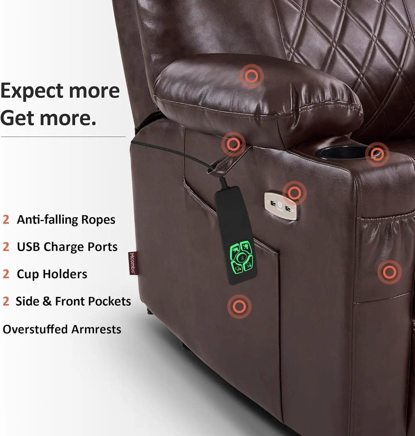 Small Size Power Lift Recliner Chair With Massage Dual Heating from PriceLows™