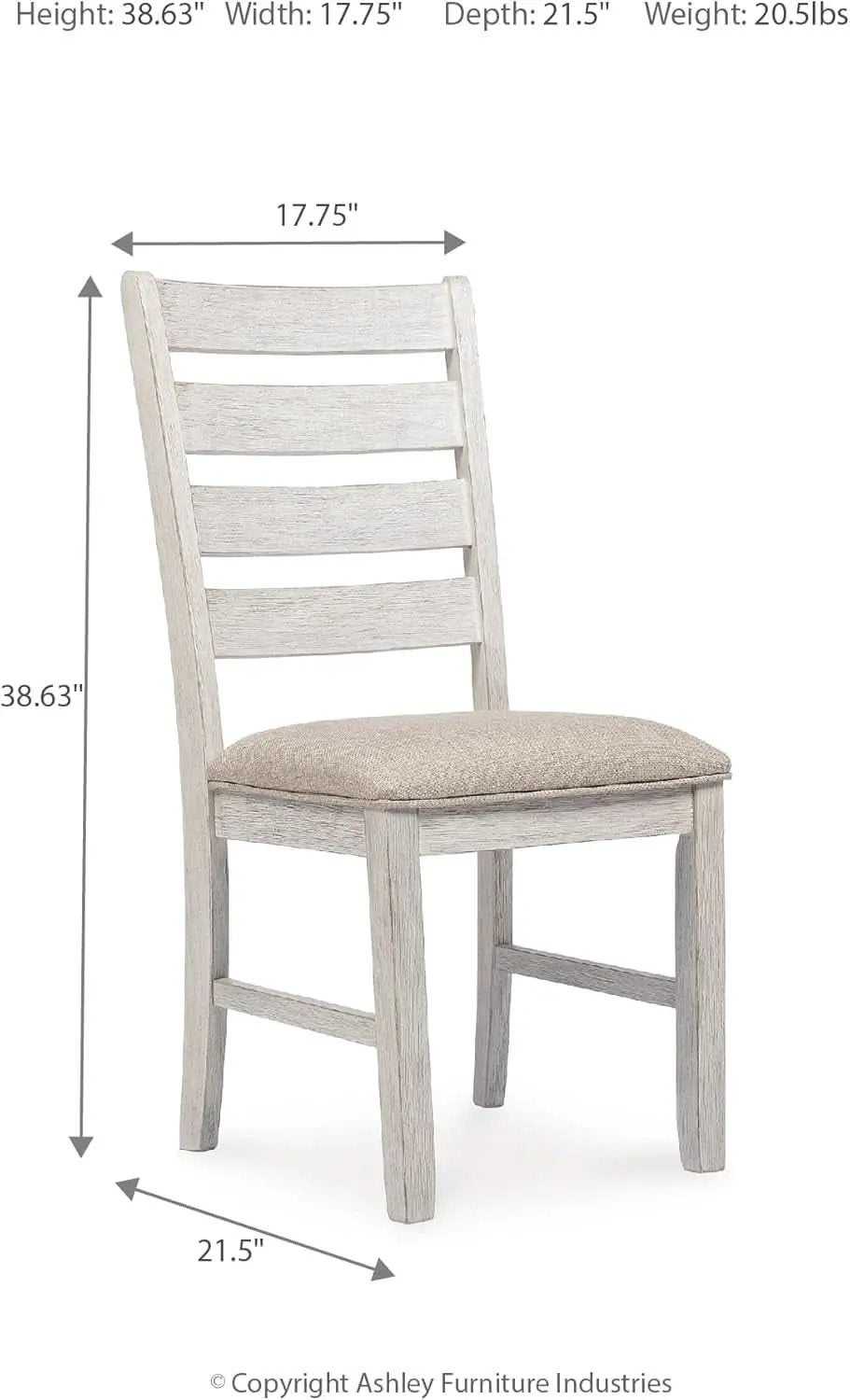 Dining Room Chair Set Of 2 Whitewash Finish Upholstered from PriceLows™