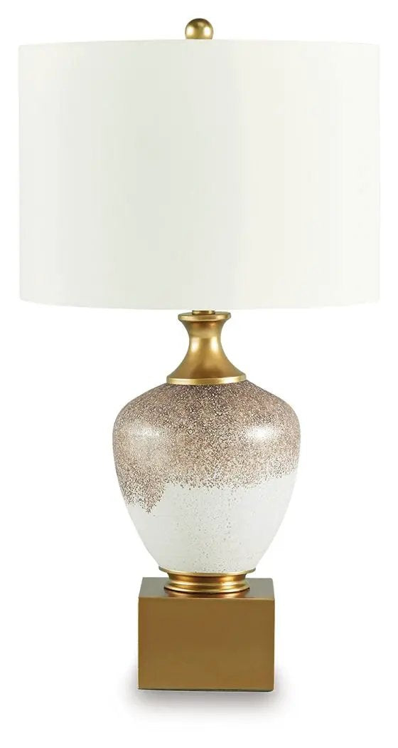 Tavisburg Glass Table Lamp | Brown White And Gold | 29.25 Inch Height | 96 Inch Cord