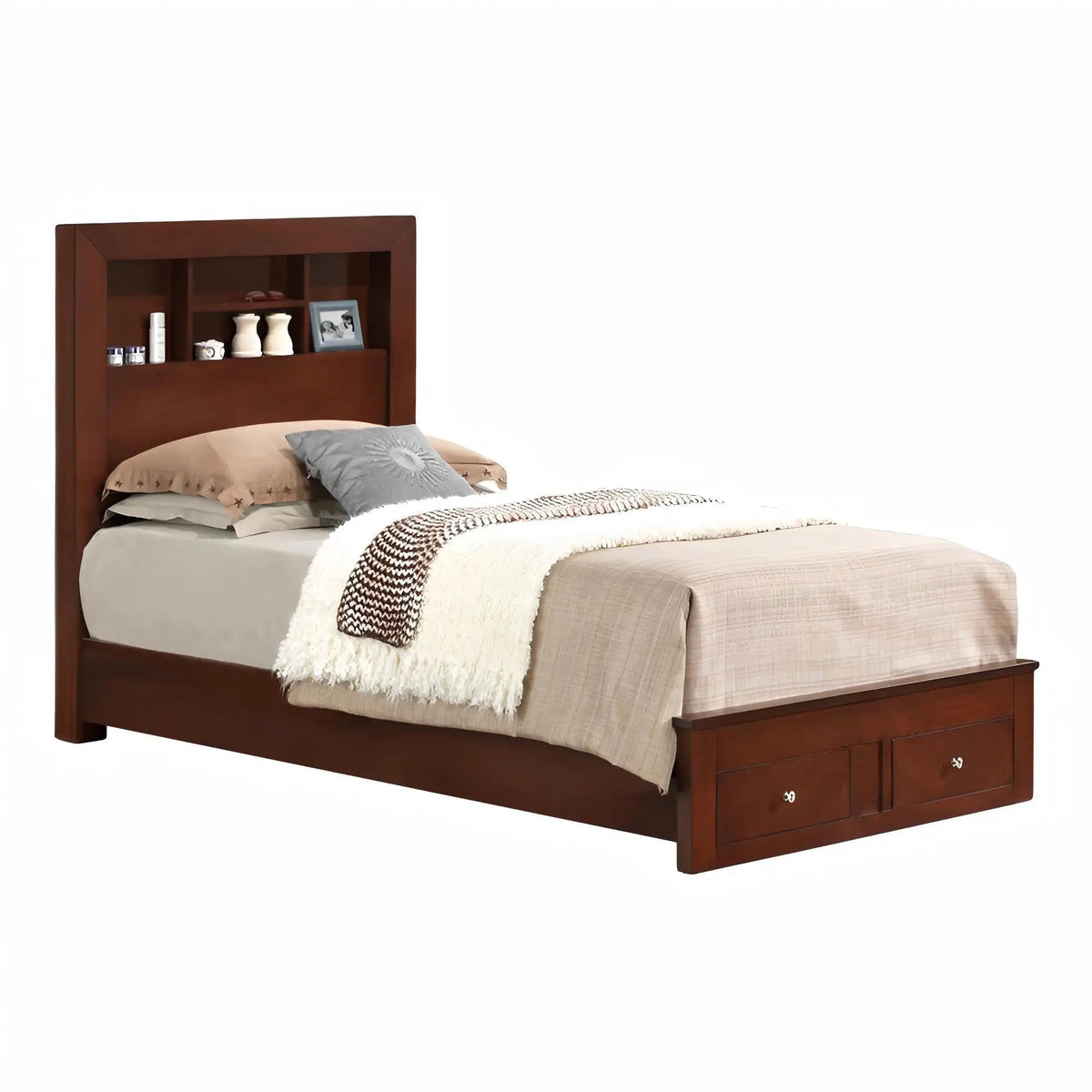 Modern Storage Bed | Ample Bedroom Storage | Wood And Manufactured Wood | 81 Inch Length