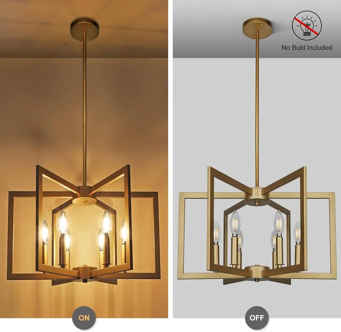 Six Light Gold Pendant Light Modern Farmhouse Chandelier from PriceLows™