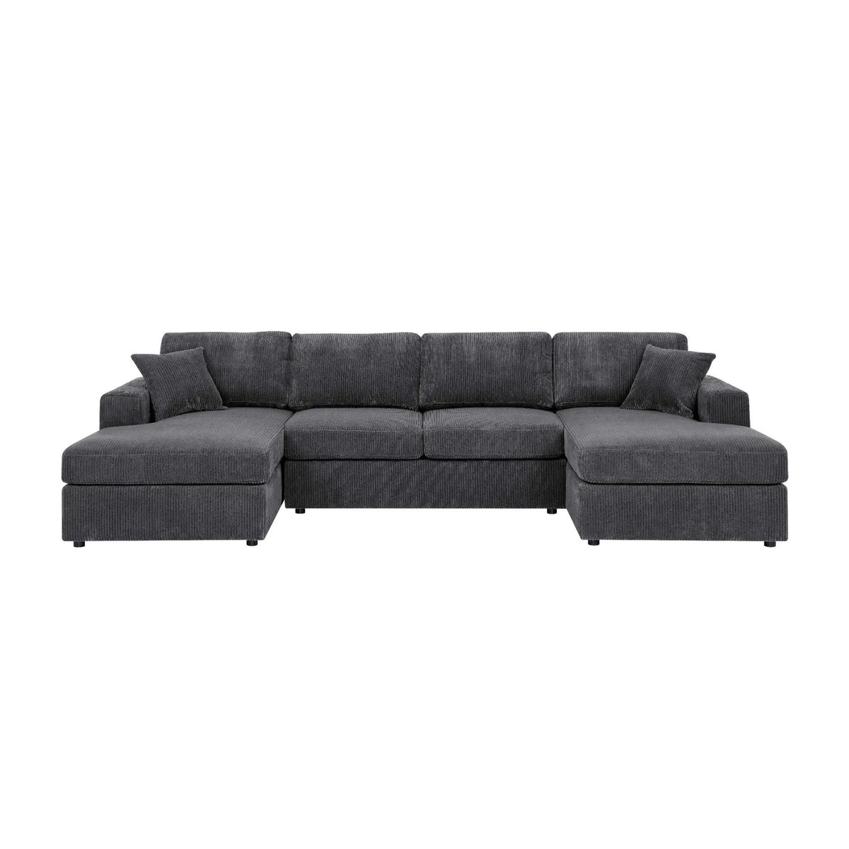 3 Piece Double Chaise Sectional Sofa | Seating For Four | Engineered Wood Frame | 120 Inch Width