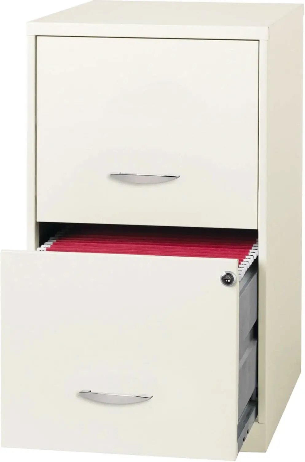 2-Drawer File Cabinet White 14.2 X 18 X 24.5 Inches Locking Drawers Steel Enamel from PriceLows™