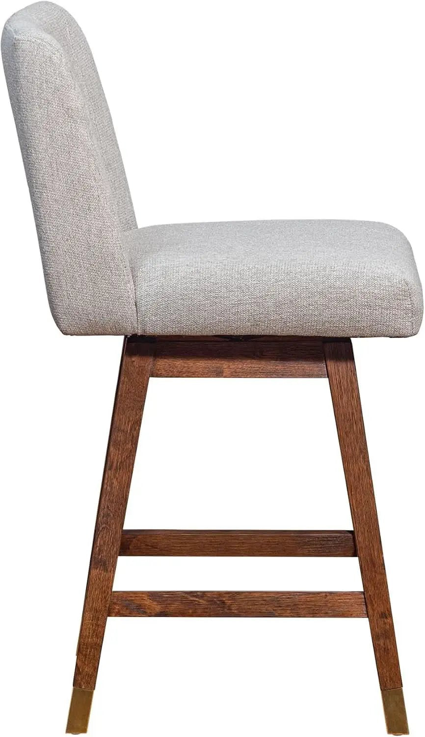 Basila 26 Inch Seat Height Swivel Bar Stool Taupe Fabric from PriceLows™