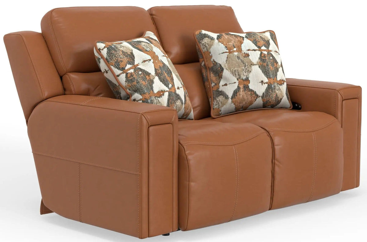 Arezzo Power Headrest Power Reclining Loveseat With Zero Gravity/Extended Ottoman | 2 Pieces | Leather | Living Room