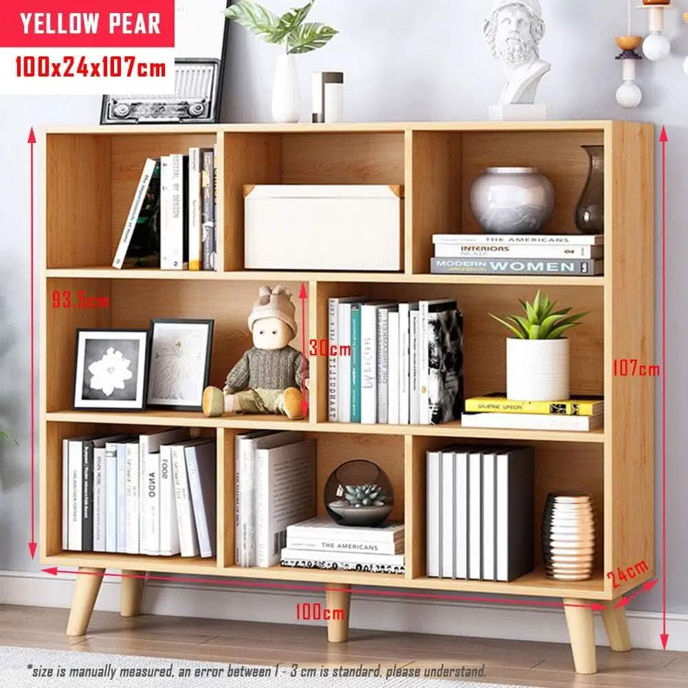 Pear Yellow 3 Tier Wooden Open Shelf Bookcase With Legs from PriceLows™