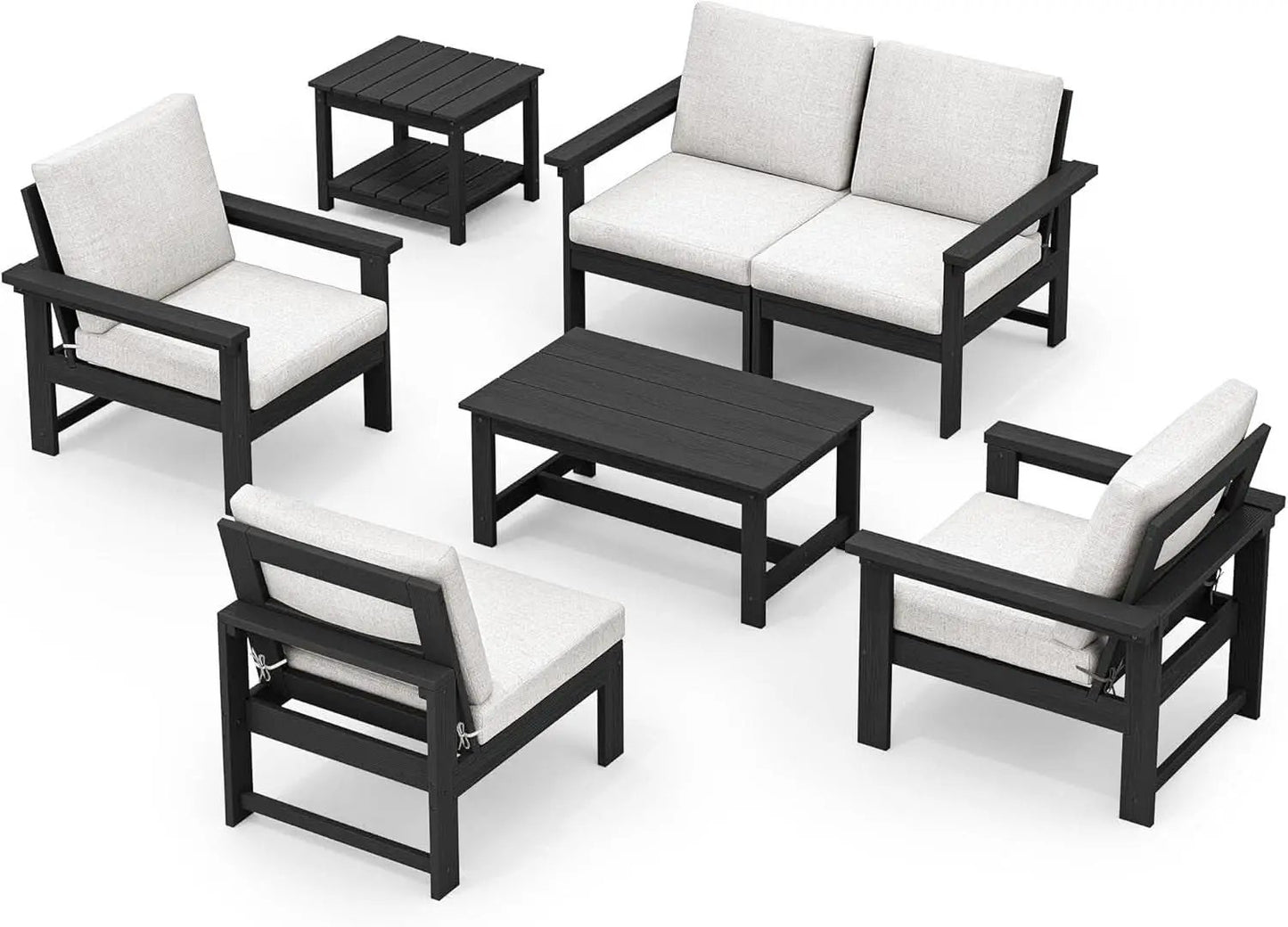 HDPE Outdoor Patio Furniture Set 7 Piece All Weather from PriceLows™