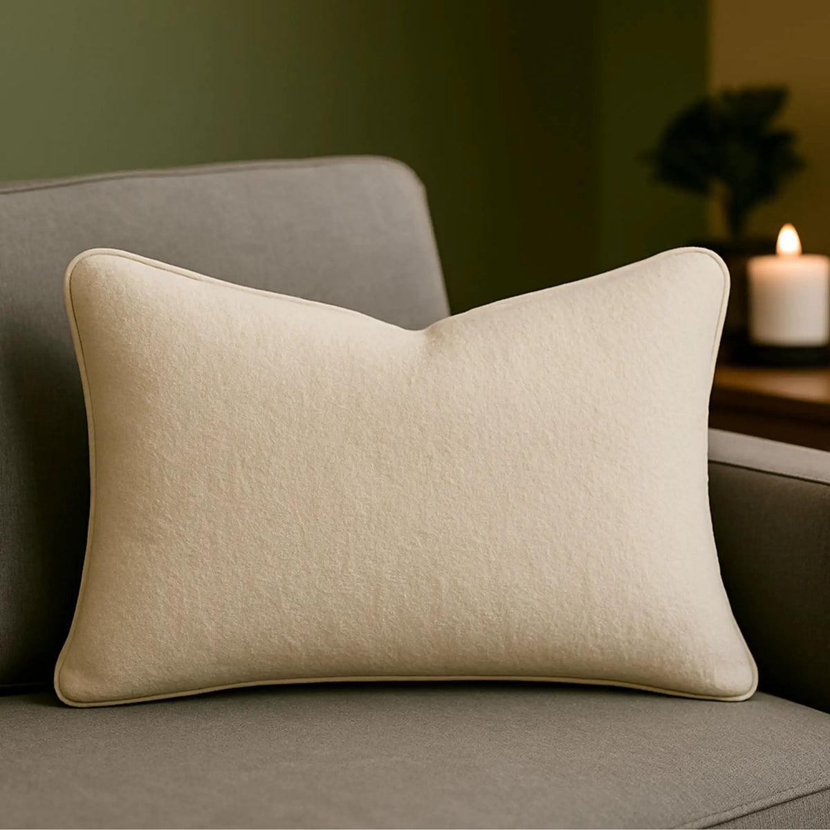 Homey Cozy Textured Throw Pillow | Ivory Neutral | 24 x 16 Inch | Full And Supportive