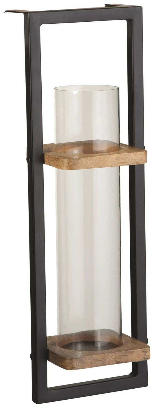 Colburn Wall Sconce | 7.75 x 6 x 23.75 in | Glass & Metal | Natural / Black