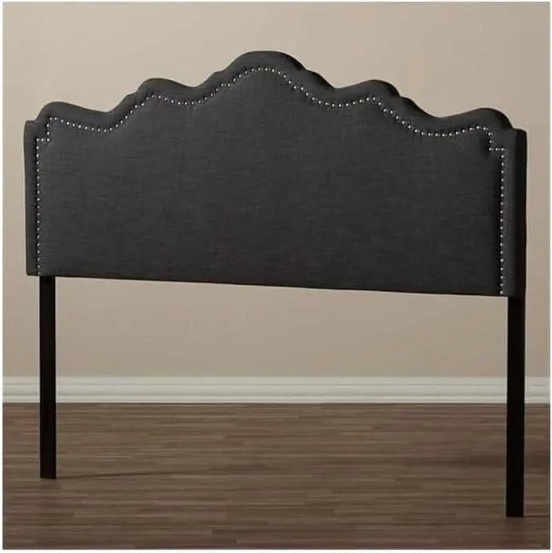 Elegant Upholstered Dark Gray Queen Headboard for Bedrooms from PriceLows™