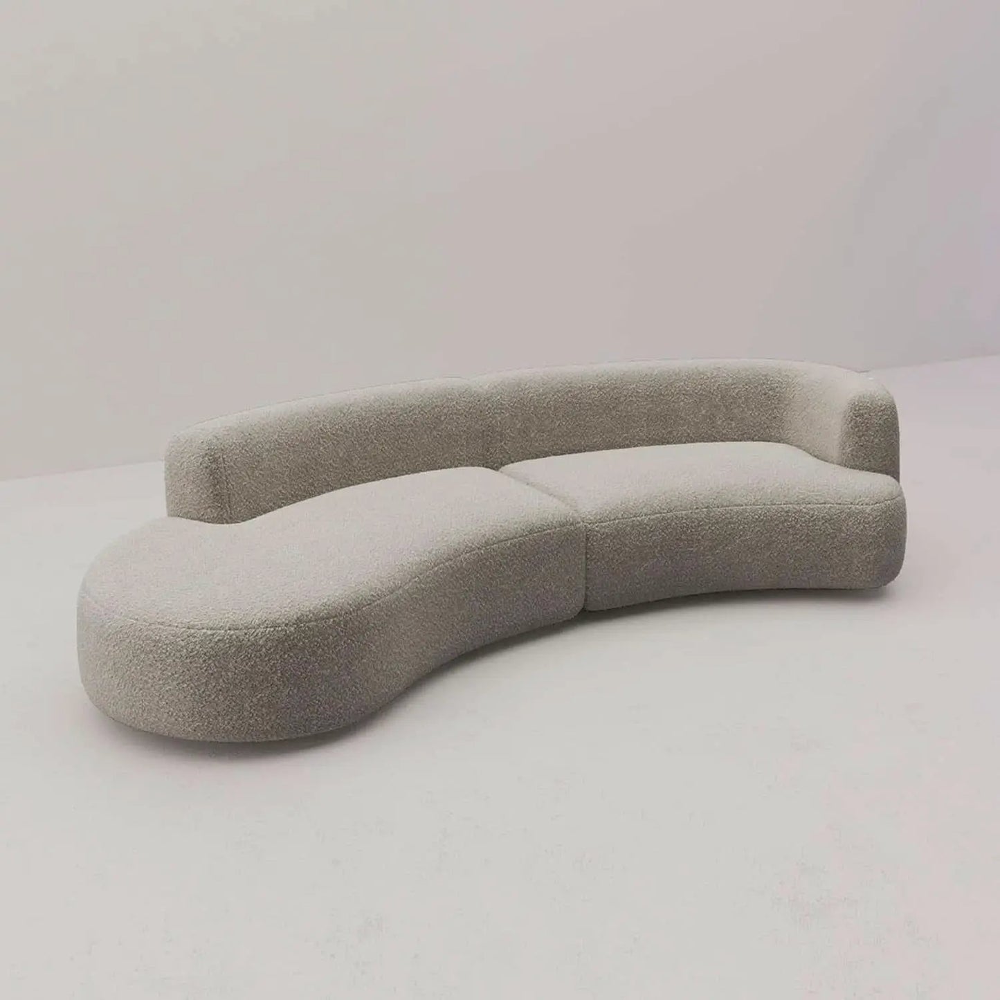 Light Coffee Curved Sectional Sofa For Living Room from PriceLows™