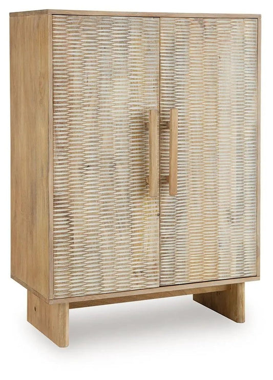 Dallinbury Accent Cabinet | 31.63 x 16.38 x 44.63 in | Mango Wood & Veneer | Natural / White Wash