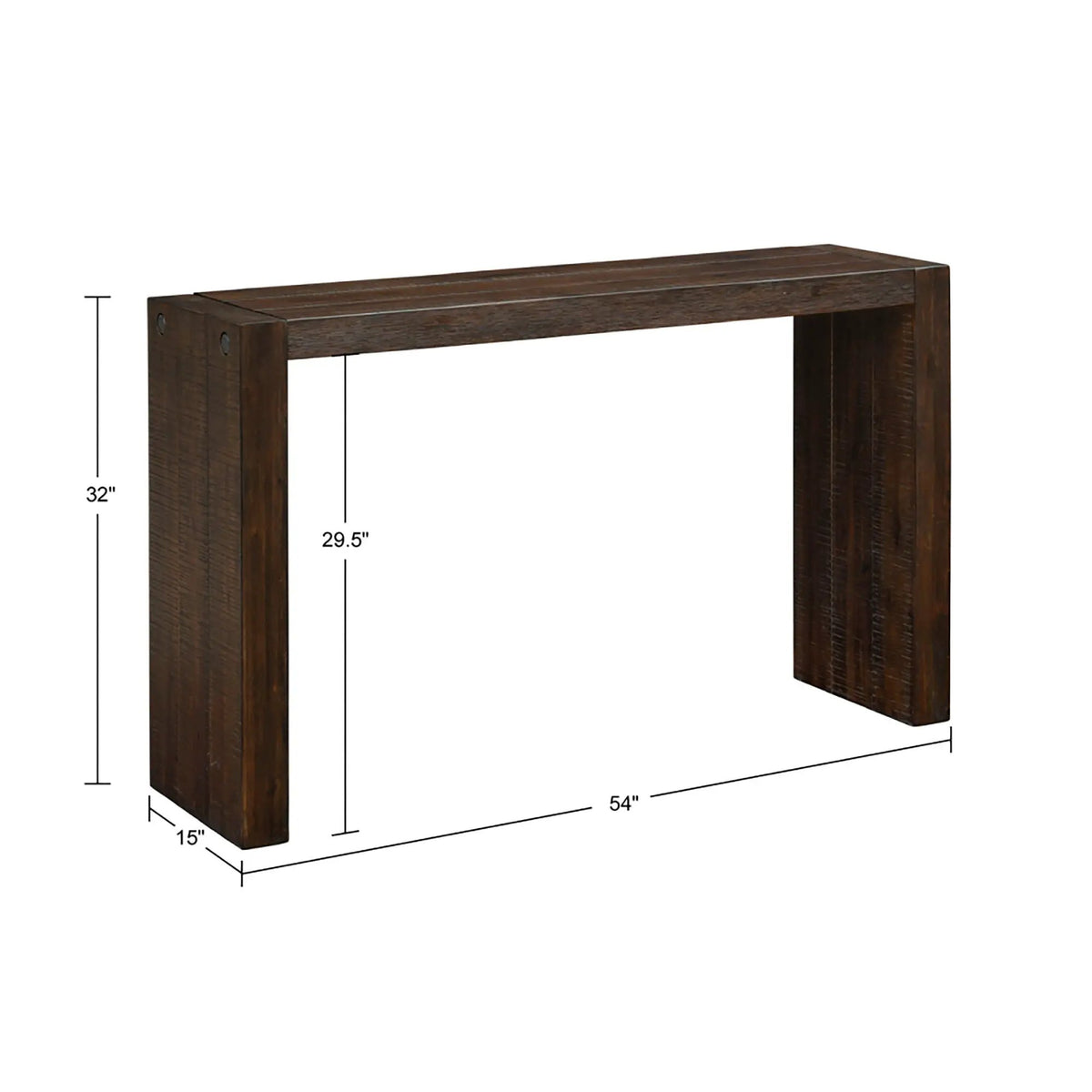 Modern Console Table | 54 Inch Width | Solid Wood Construction | Clean-Lined Design