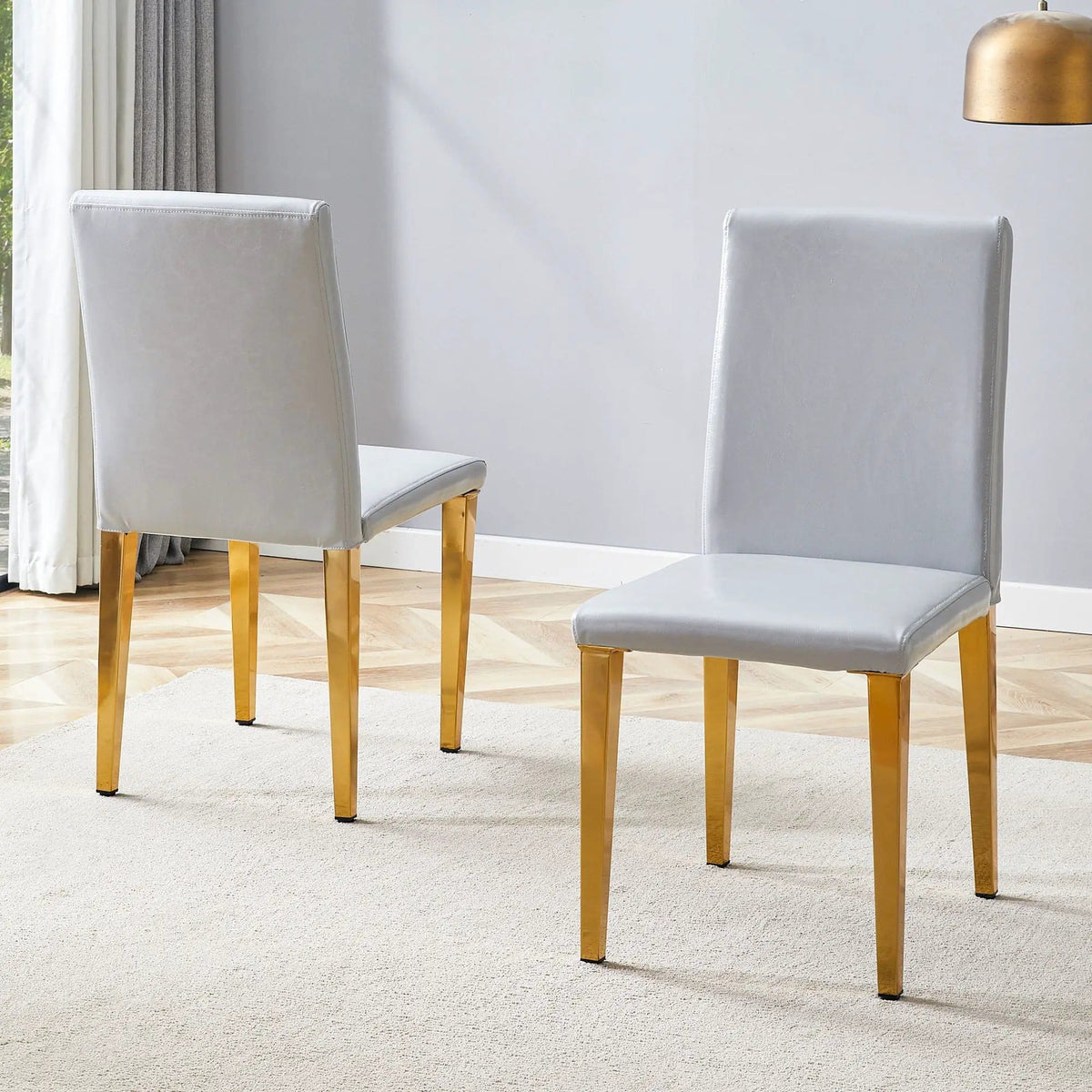 Modern Dining Chairs With Metal Legs Chair Set | 3 Pieces | Metal | Dining Room