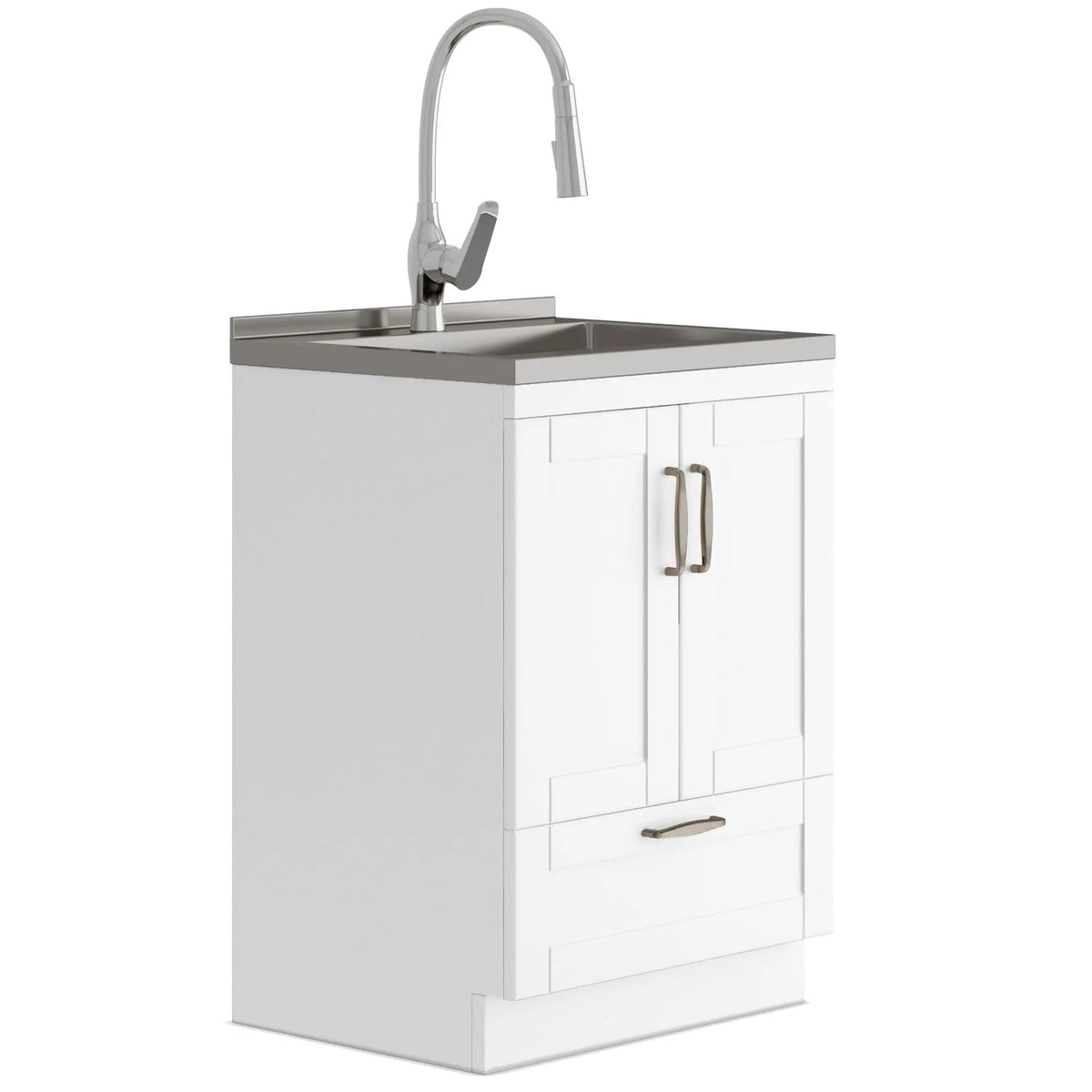 Reed Deluxe Laundry Cabinet | Pull-Out Faucet | Stainless Steel Sink | Two Doors And Bottom Drawer
