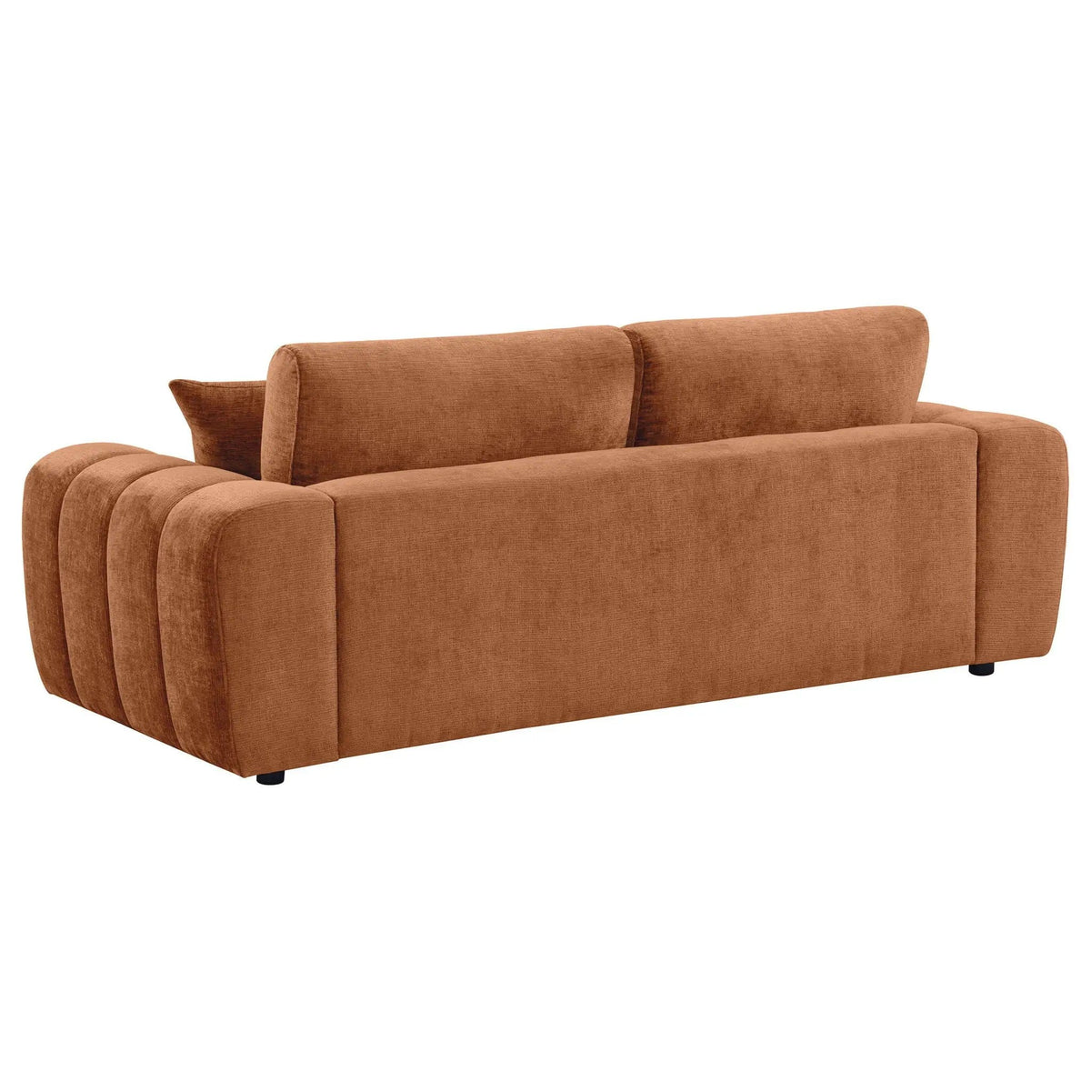 Burnett 2-piece Chenille Upholstered Sofa Set | 2-Piece Set | Rubberwood & Engineered Wood | Burnt Orange