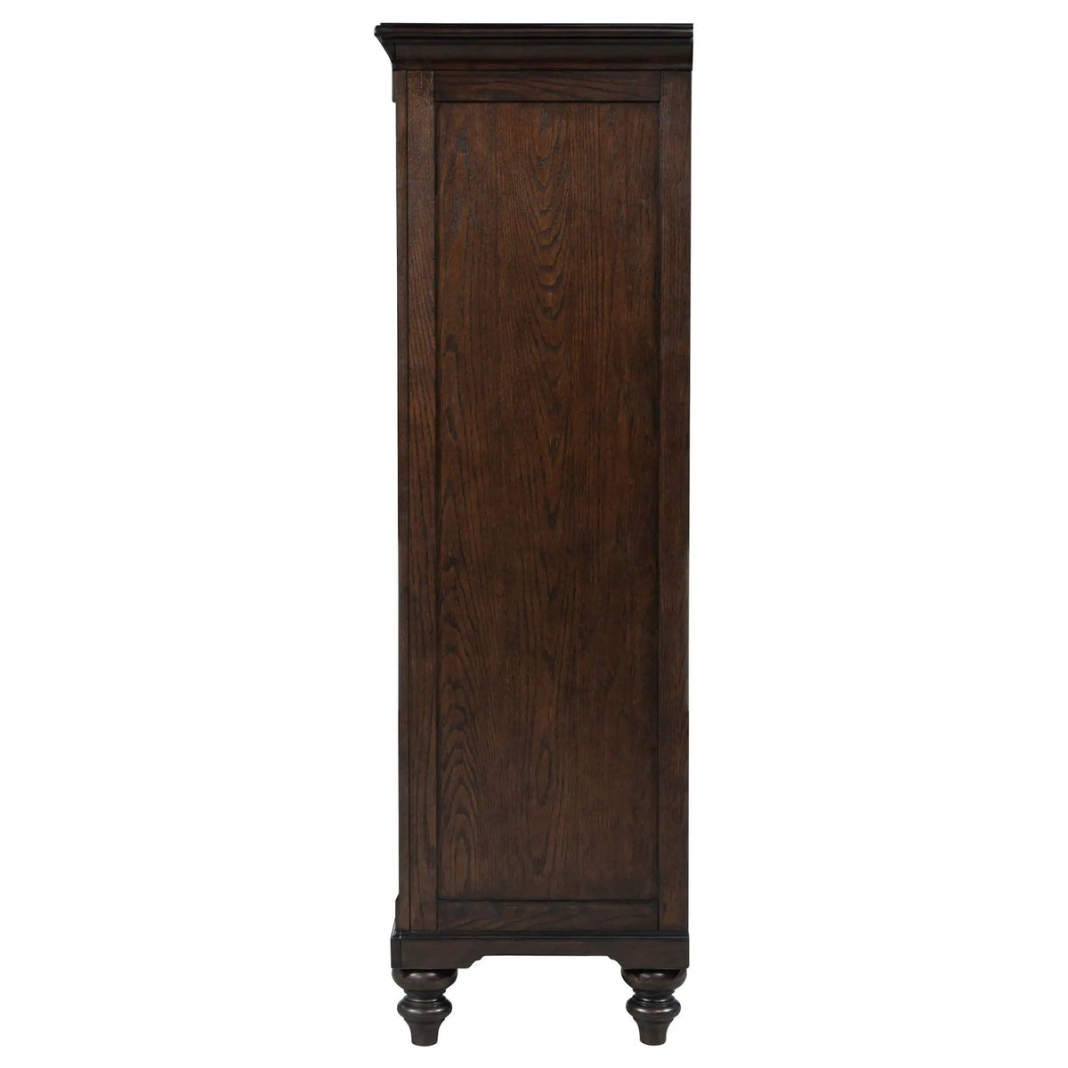 Andover 6-drawer Tempered Glass Door Chest Dark | 45.75 x 20 x 66.25 in | Oak Veneer & Tempered Glass | Oak