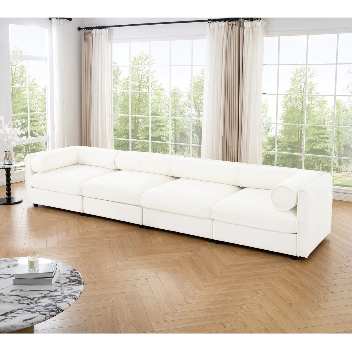 Stylish Sofa With Storage Seat And Cylindrical Backrest | Stationary Sofa | Living Room Furniture | Living Room