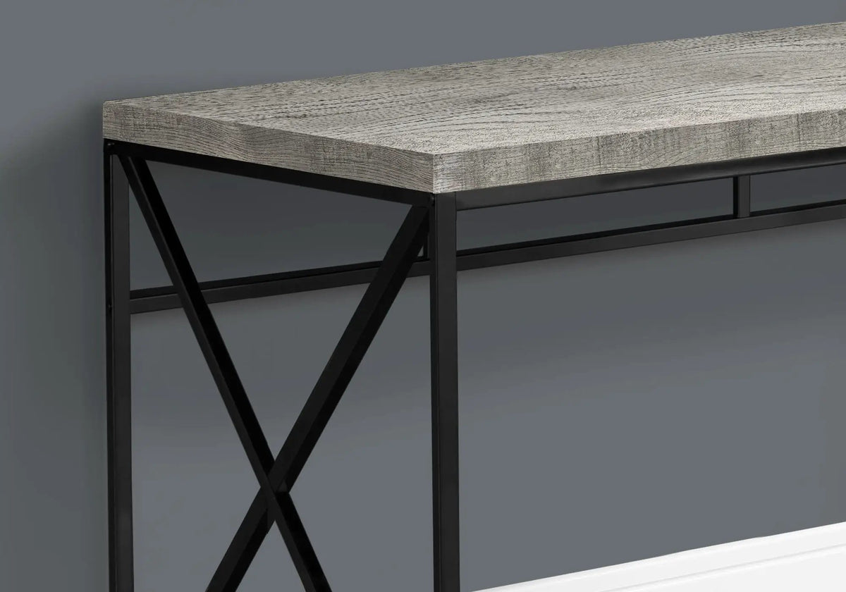 Glossy Computer Desk | 47.25 Inch Width | X-Design Metal Base | Easy-Clean Glossy Surface