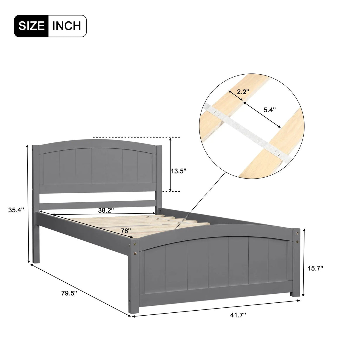 Wood Platform Bed | Headboard And Footboard | Slat Support | Minimalist Style