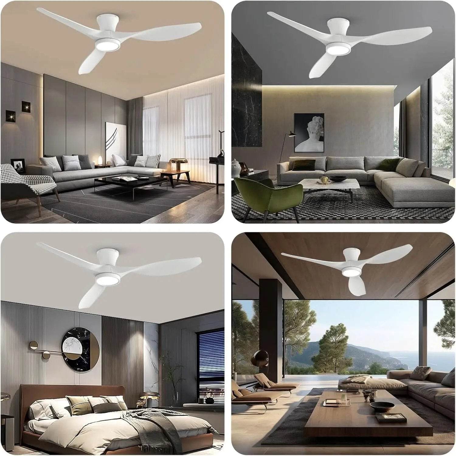 52 Inch Ceiling Fan With Remote And Quiet DC Motor For Bedroom And Living Room from PriceLows™