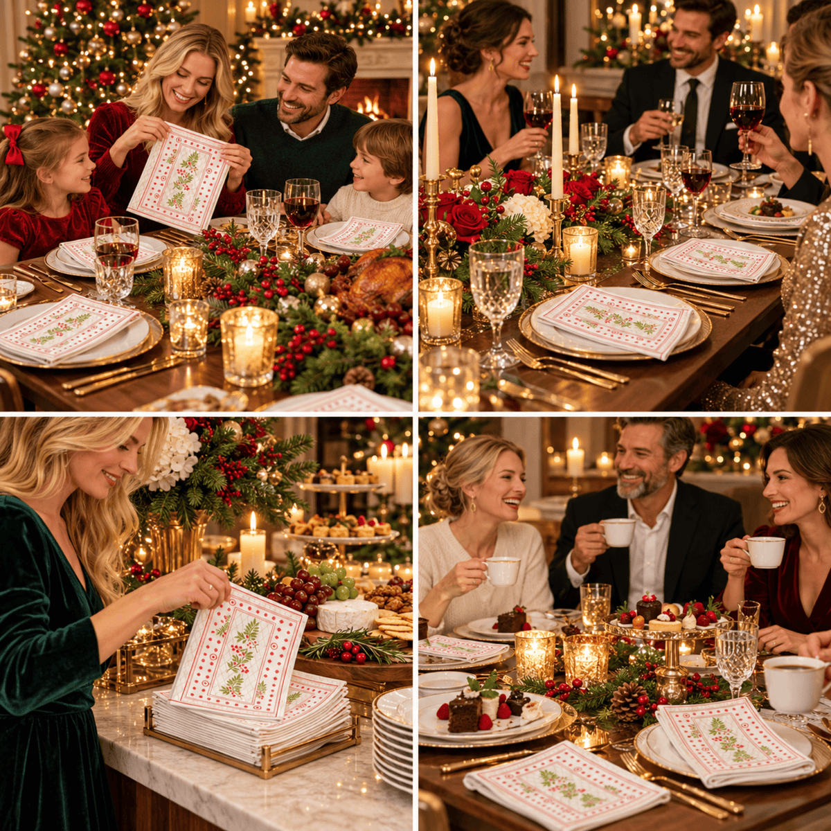 Christmas Disposable Napkins 100 Pieces | Set of 100 | Cloth Napkin | Home Decor
