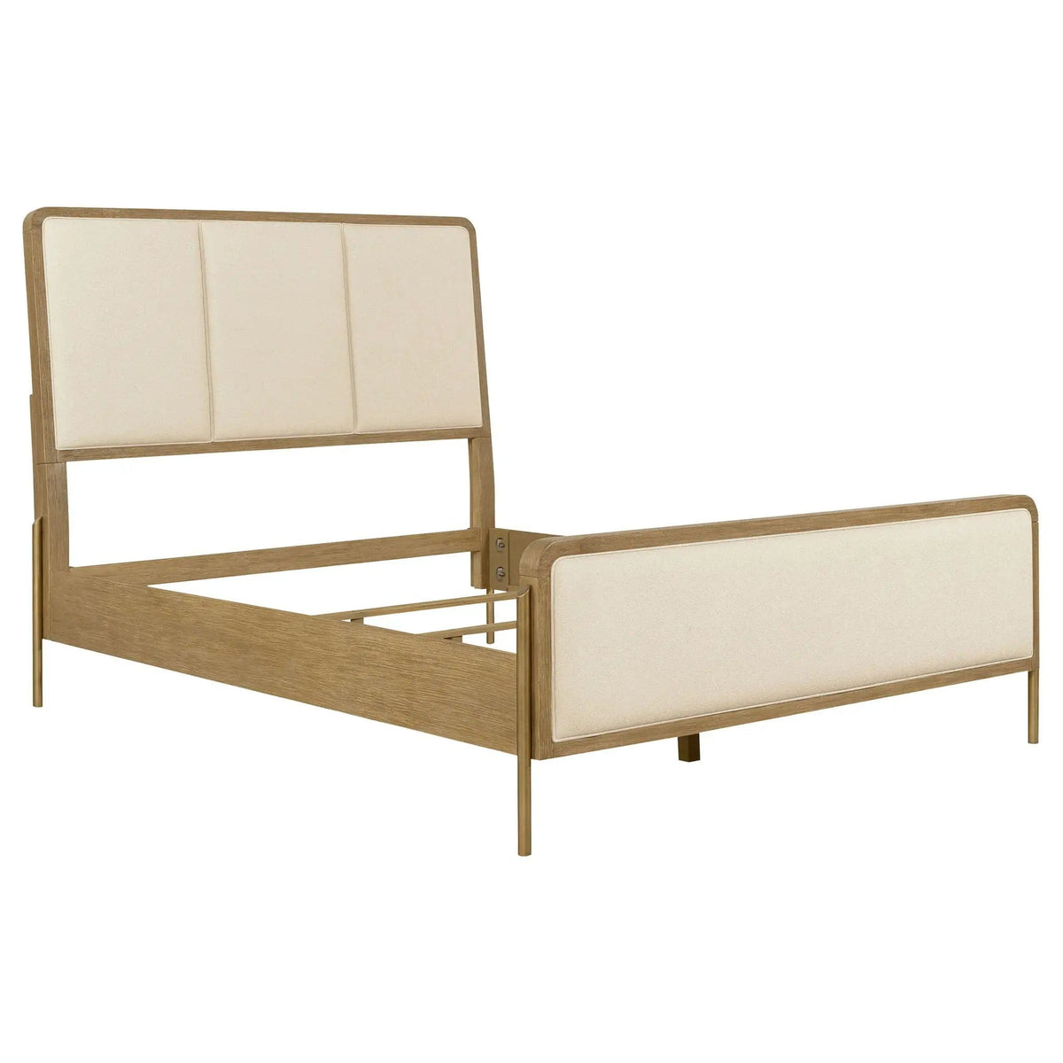 Arini 56-inch Queen Panel Bed Cream and Sand Wash | 65.25 x 92.5 x 56.25 in | Metal & Veneer | Bedroom