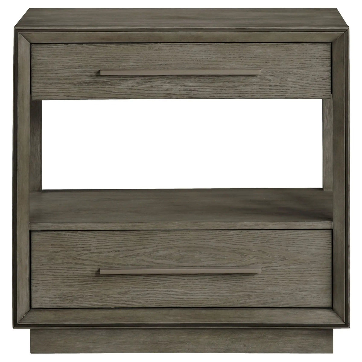 Durango 2-drawer Nightstand Bedside Table Taupe | 30 x 18 x 29.5 in | Engineered Wood & Veneer | Oak