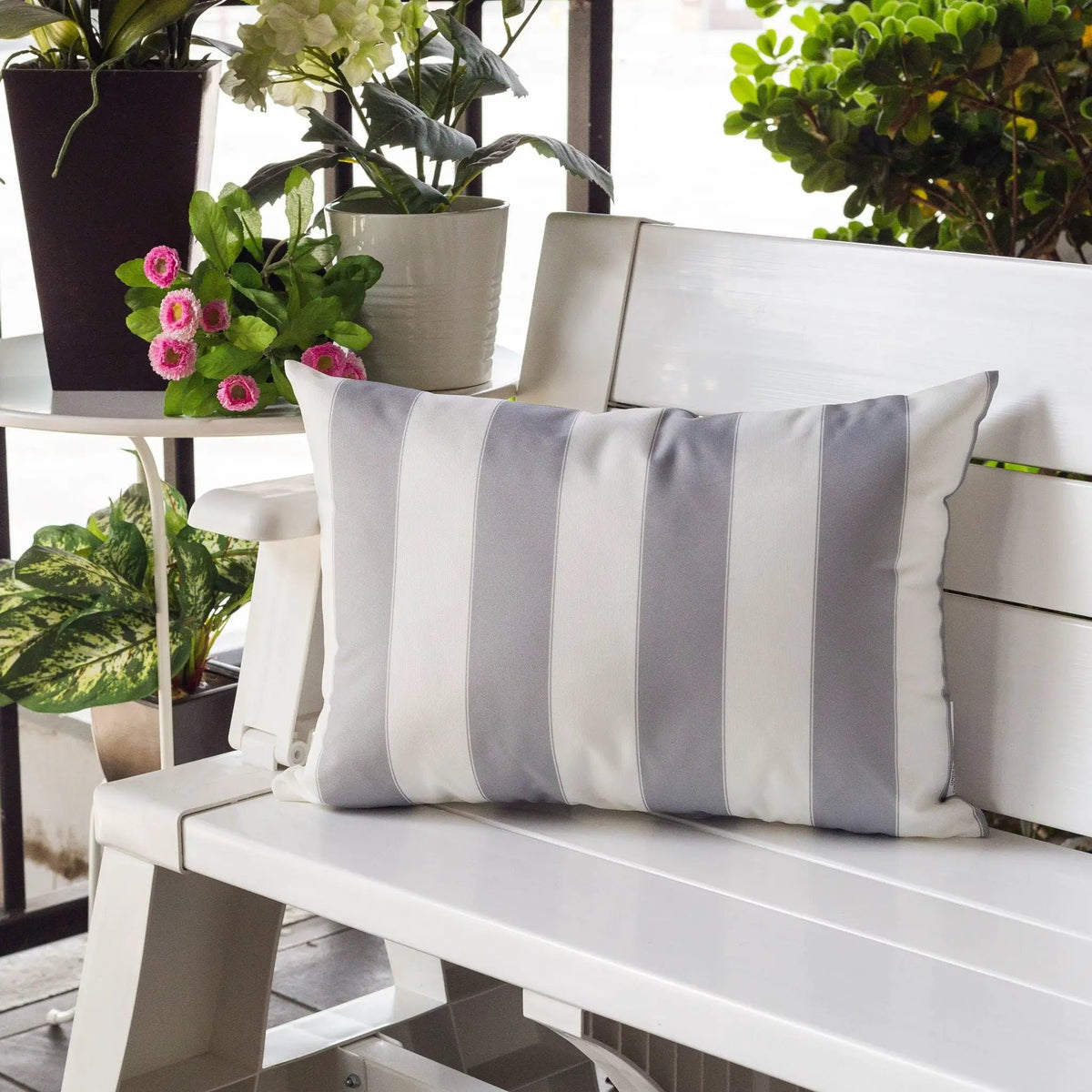 Horizon Stripe Pillow | Outdoor And Indoor Use | Water-Resistant Fabric | Removable Cover