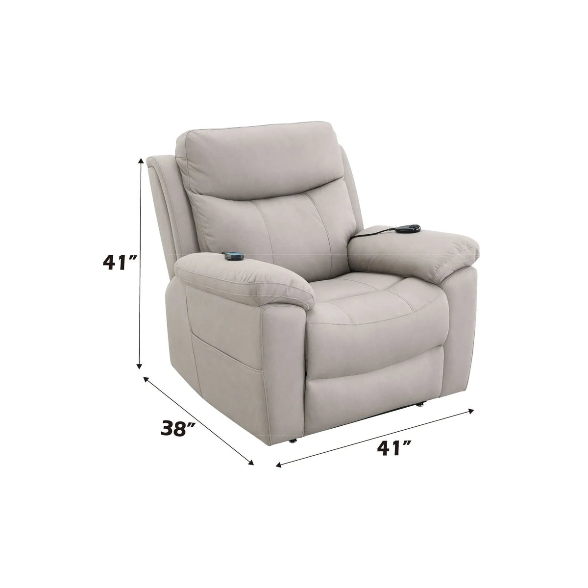 Chriki Power Motion Recliner With Lift Heating Massage Chair | 38 x 41 x 41 in | Living Room Furniture | Beige
