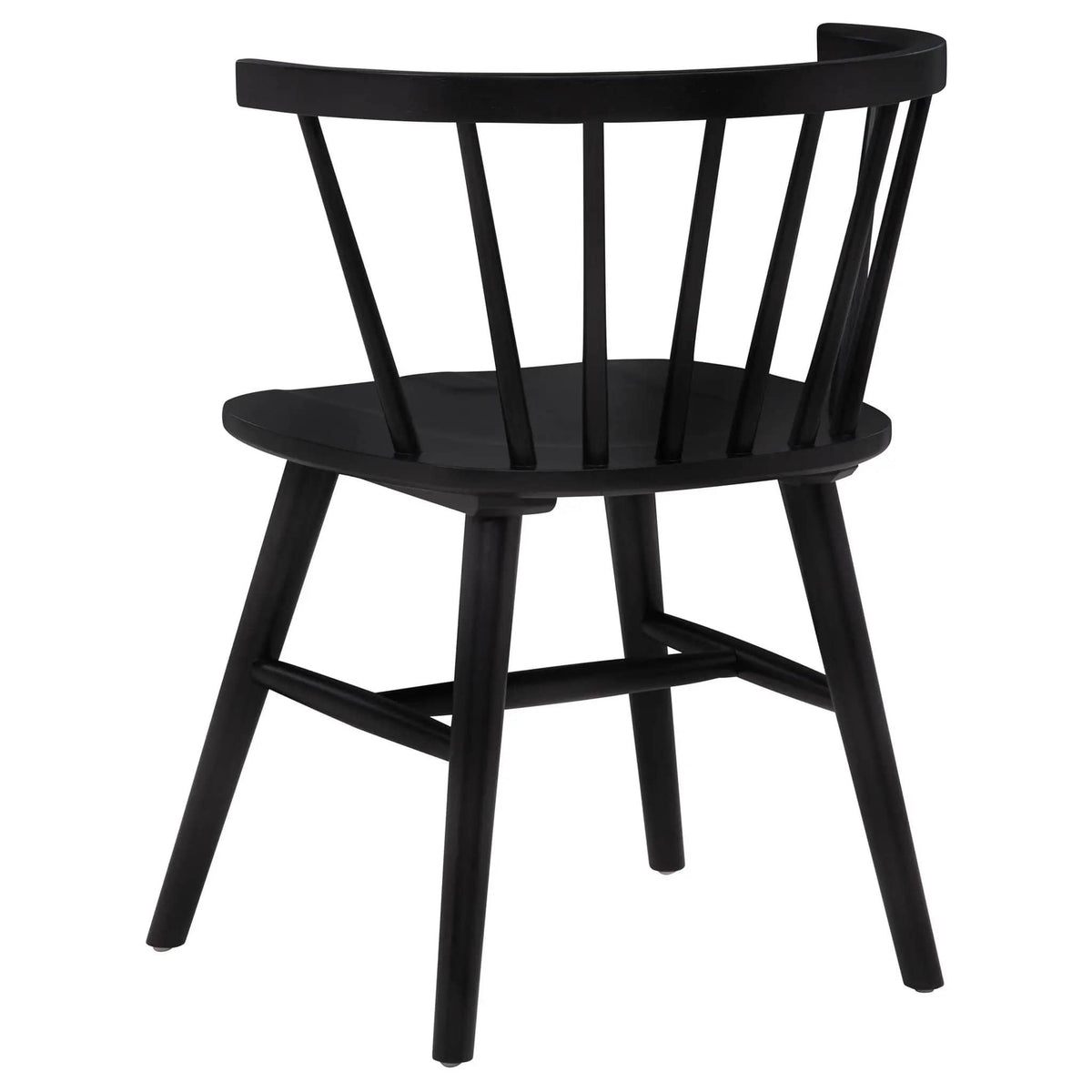 Jeffries Windsor Wood Dining Side Chair Black (Set of 2) | 20.5 x 22.25 x 30 in | Rubberwood & Plywood | Dining Room
