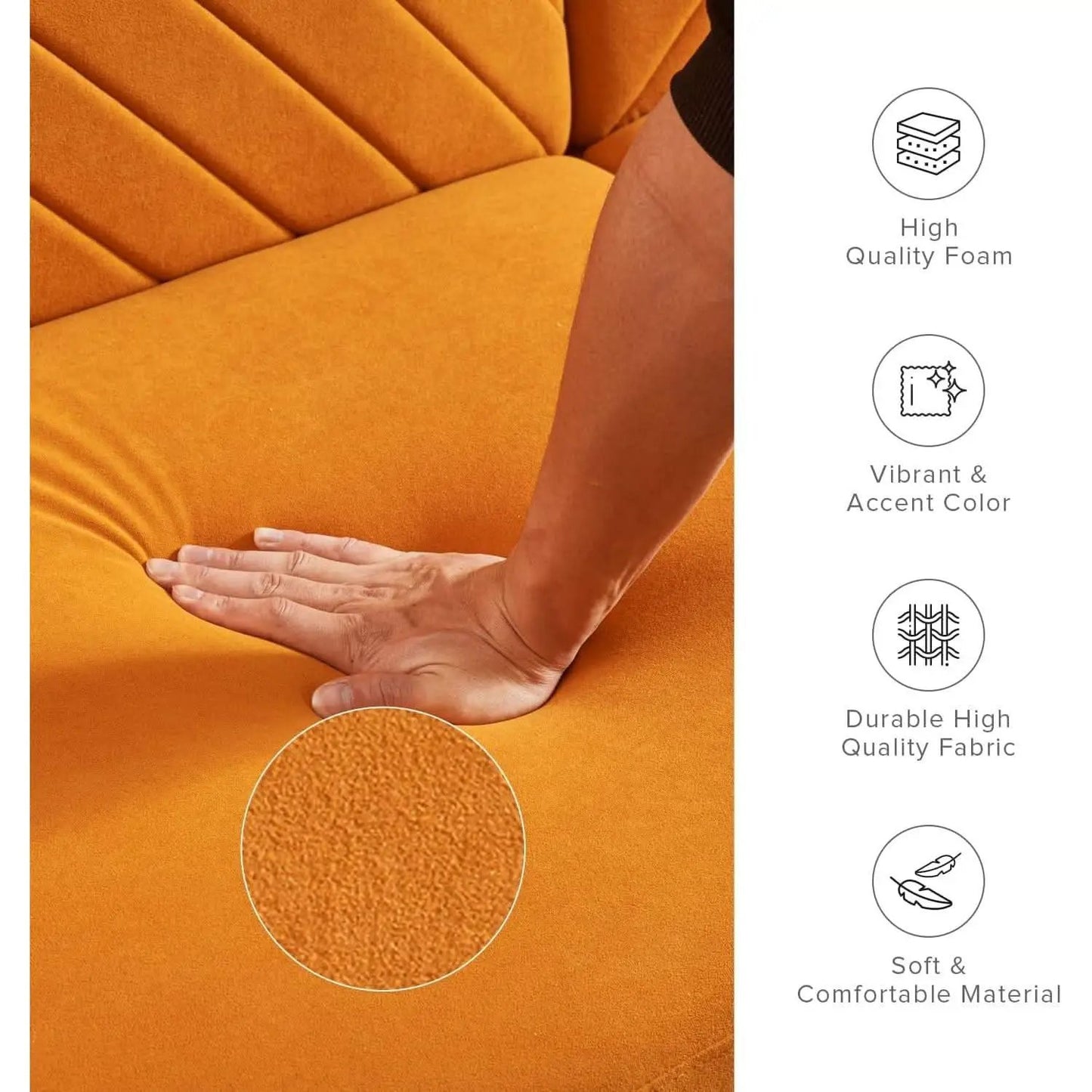 Chloe Futon Sofa Bed With Tapered Legs Adjustable Back from PriceLows™