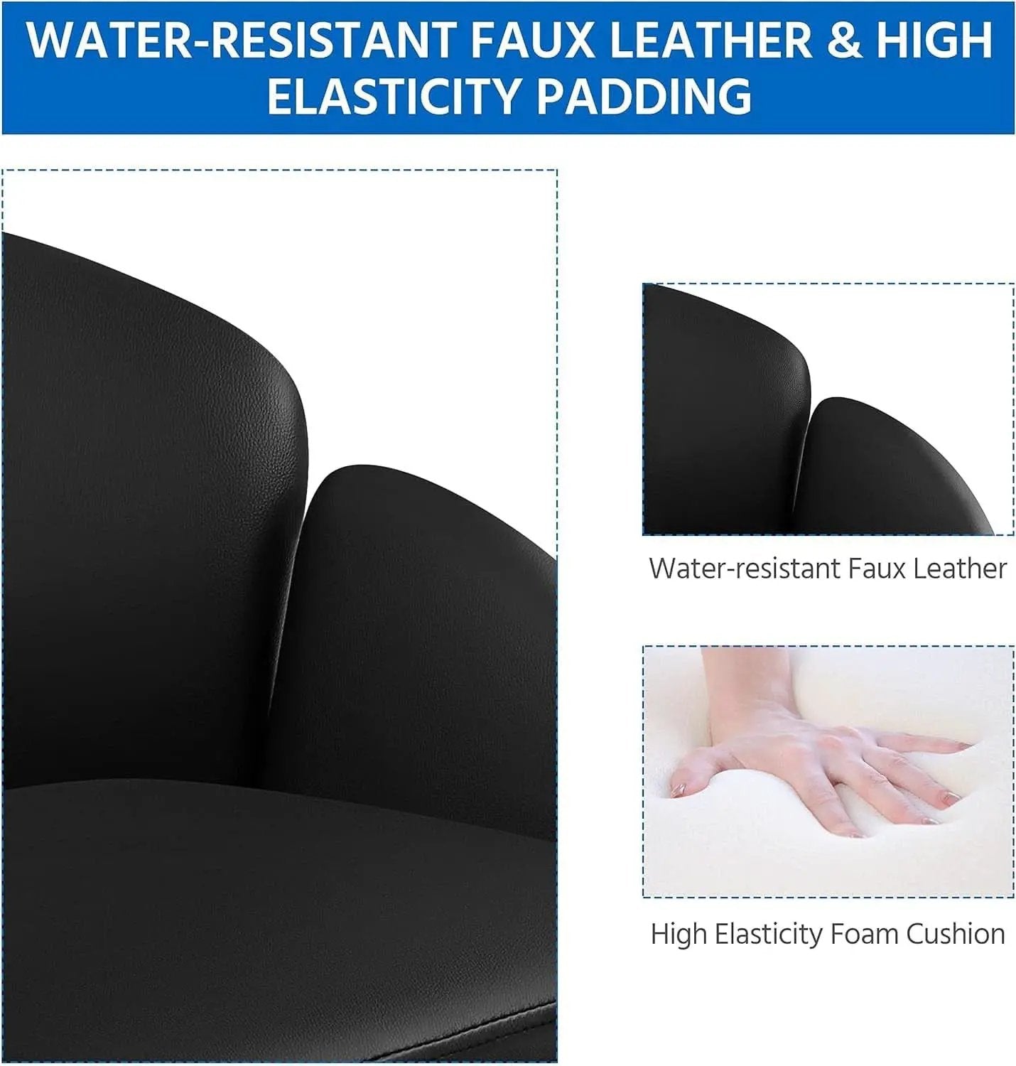 Black Velvet Upholstered Swivel Desk Chair For Office from PriceLows™