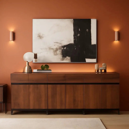 Brown 3 in 1 Sideboard Buffet Cabinet With Adjustable Shelf from PriceLows™